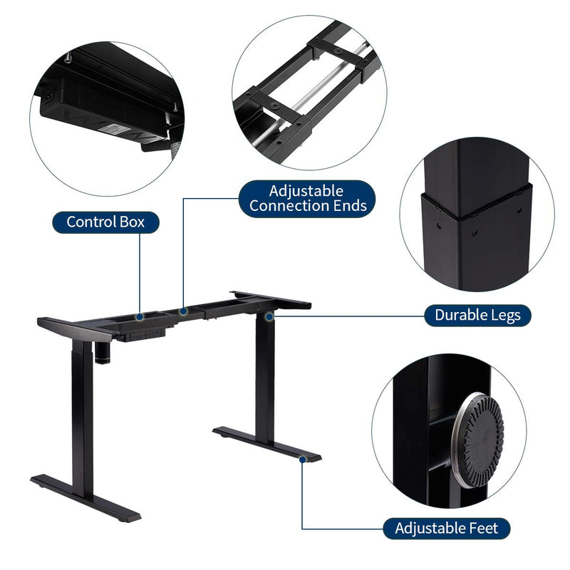 Electric Stand Up Desk Frame Height Adjustable Standing Base Single Motor