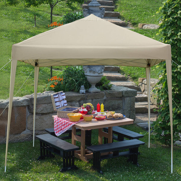 Homhum Canopy Tent 10 x 10 ft Outdoor Waterproof Tents with Carry Bag Khaki