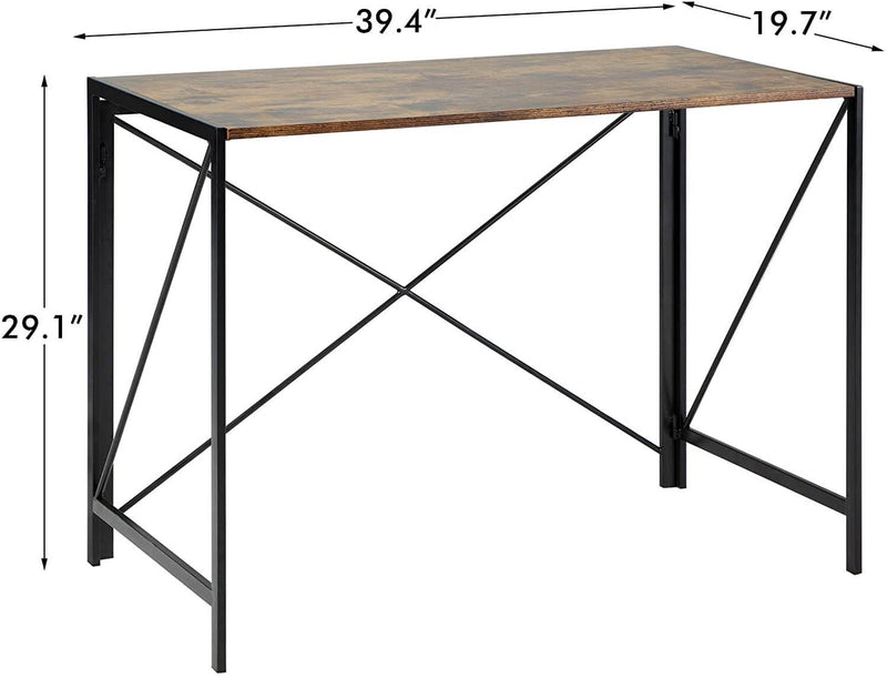 Computer Desk 39 Inch Simple Study Table Writing Desk for Home Office with Smart Modern Design Black Frame