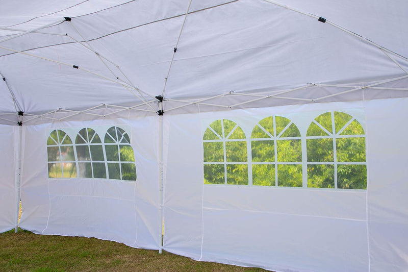 Pop Up Party Canopy Tent Gazebo Pavilion Adjustable Shelter 10 x 20ft White