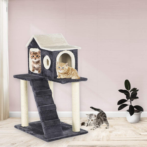 35 inches Cat Tree Play Condo Scratching Posts and Climbing Tree Furniture (Free Gifts)