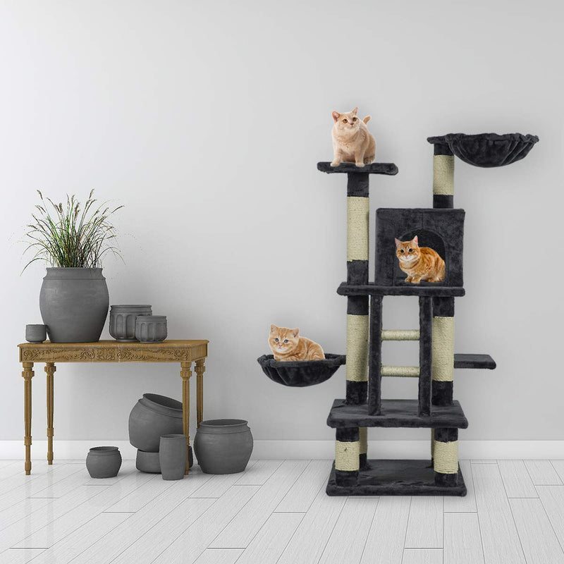 Multi-Level Cat Tree Cat Kitty Activity Center Kitten Play House (Free Gifts)