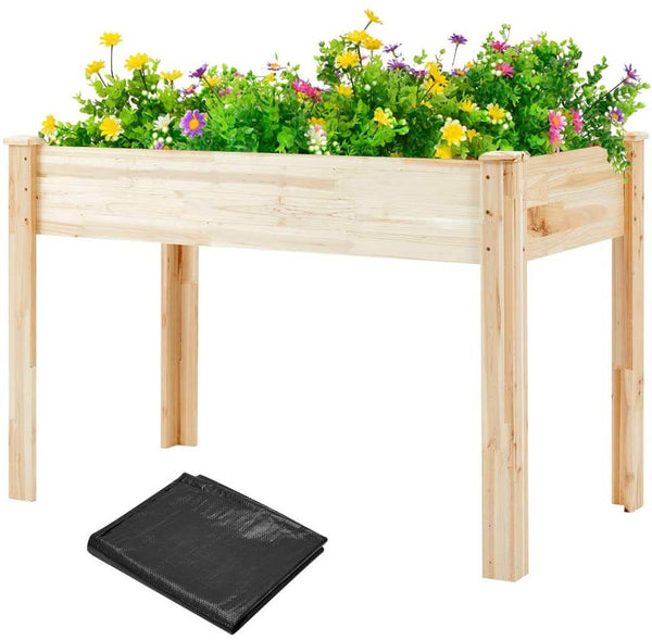 Raised Garden Bed, Raised Planter Box with legs, Outdoor Wooden Planter Bed for Vegetable/Flower/Herb, 30”(H) x 45 1/4”(L) x 23 1/2”(W)