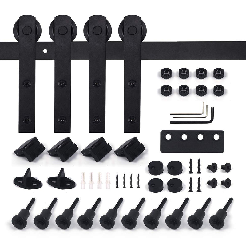 HomHum 13 FT Double Door Sliding Barn Door Hardware Kit - (I Shape Hangers) -FBA
