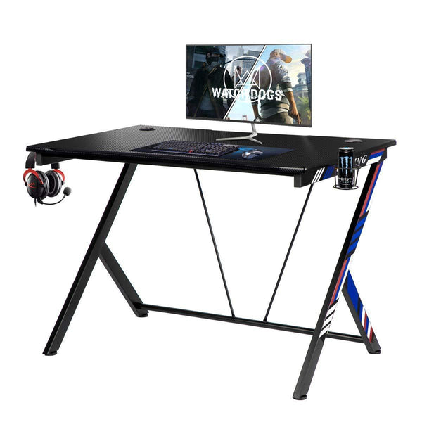 Gaming Desk 43.3 inches Gaming Table with Cup Holder and Headphone Hook, Black