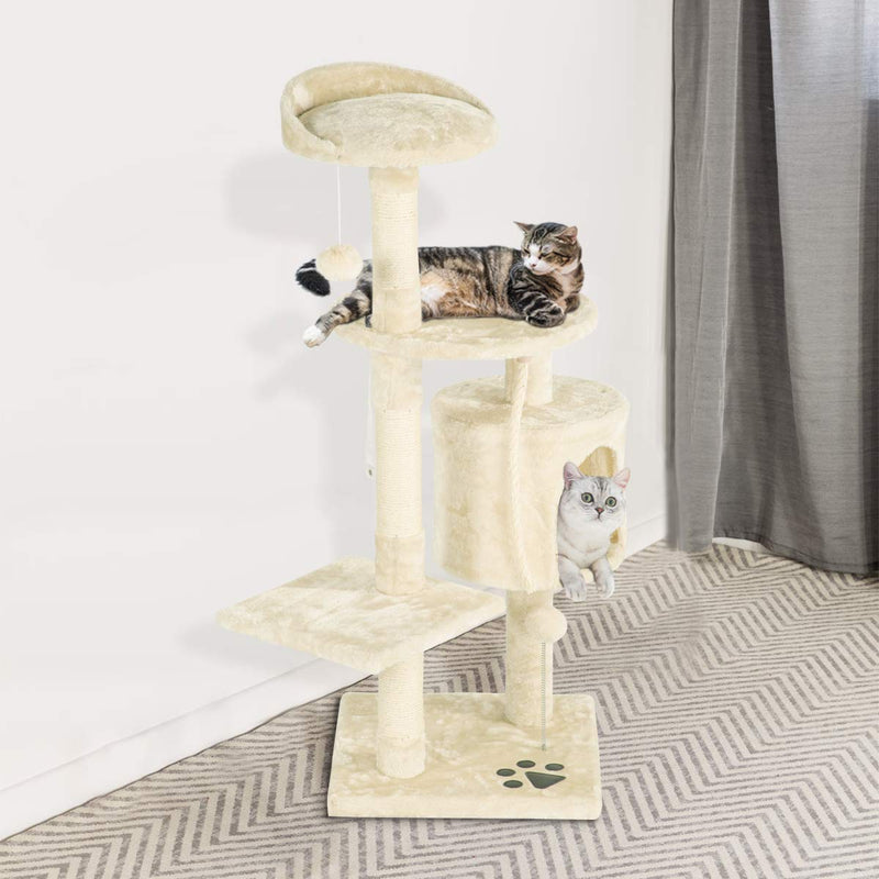 44 inchesMulti-Level Cat Tree Tower Condo Cat Activity Center (Free Gifts)