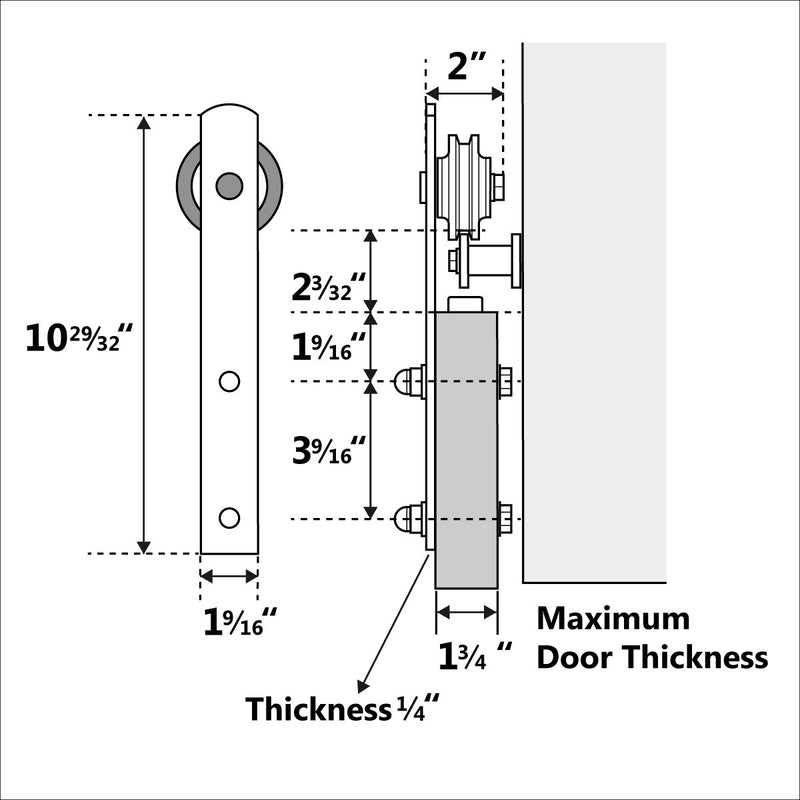 HomHum 13 FT Double Door Sliding Barn Door Hardware Kit - (I Shape Hangers) -FBA