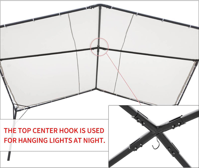 12 x 12ft Gazebo Canopy Weather-Resistant Softtop Gazebo Swan Shape Canopy with Powder-Coated Frame, Cream