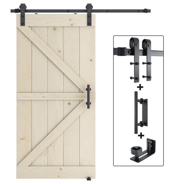 8FT Antique Style Sliding Barn Door Hardware Combo Barn Door Hardware Bundle