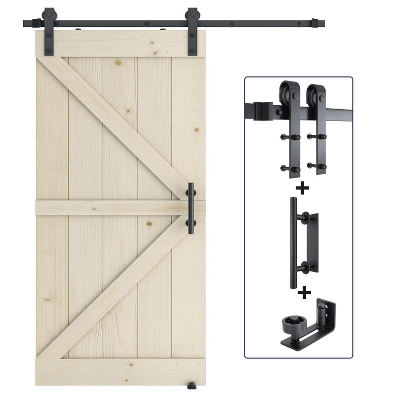 8FT Antique Style Sliding Barn Door Hardware Combo Barn Door Hardware Bundle