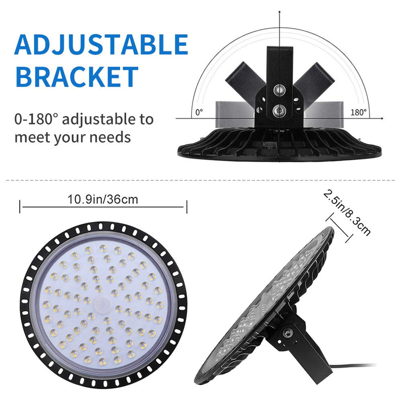 300W LED UFO Industrial Lamp Cold White LED High Bay Light Workshops Factory 4 Pcs