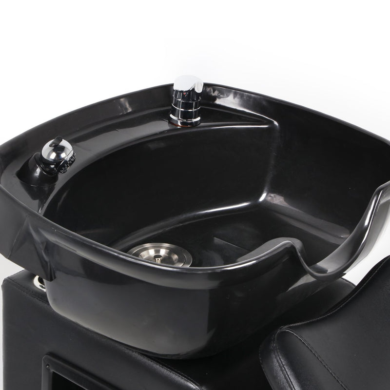 Backwash Chair Salon Bowl Shampoo Equipment Sink Unit Double Drain Beauty Stylist Station (Basic)