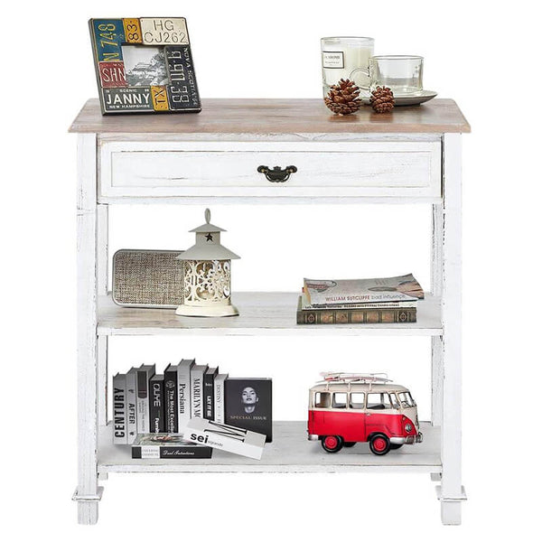 Console Table Entryway Table 3 Tiered Sofa Table Classic Design with Drawer and Opening Shelves, Entryway Hall Table, Sofa Tables Narrow Easy Assembly