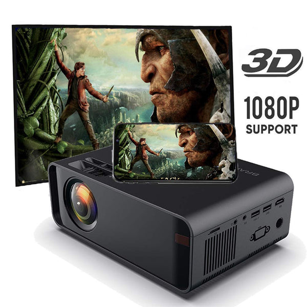 Wireless Projector with Synchronize Phone Screen, Dnyker Mini Video Projector, 4000 Lux,HD 1080p Supported,for Home Theater,Office (Black)