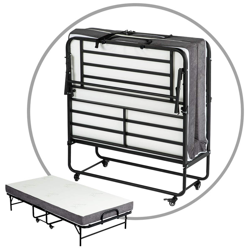 Portable Folding Bed with 5 Inch Memory Foam Mattress