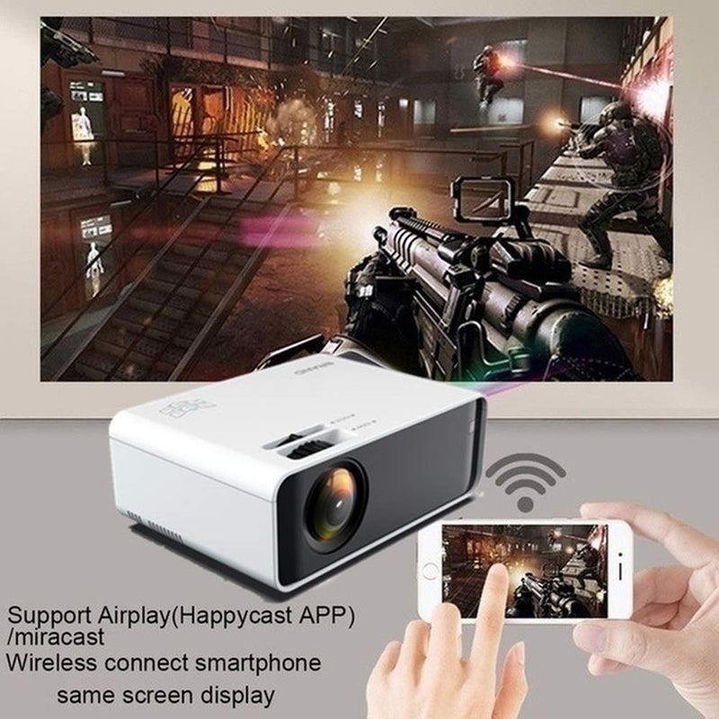 Wireless Projector with Synchronize Phone Screen, Dnyker Mini Video Projector, 4000 Lux,HD 1080p Supported,for Home Theater,Office (White)