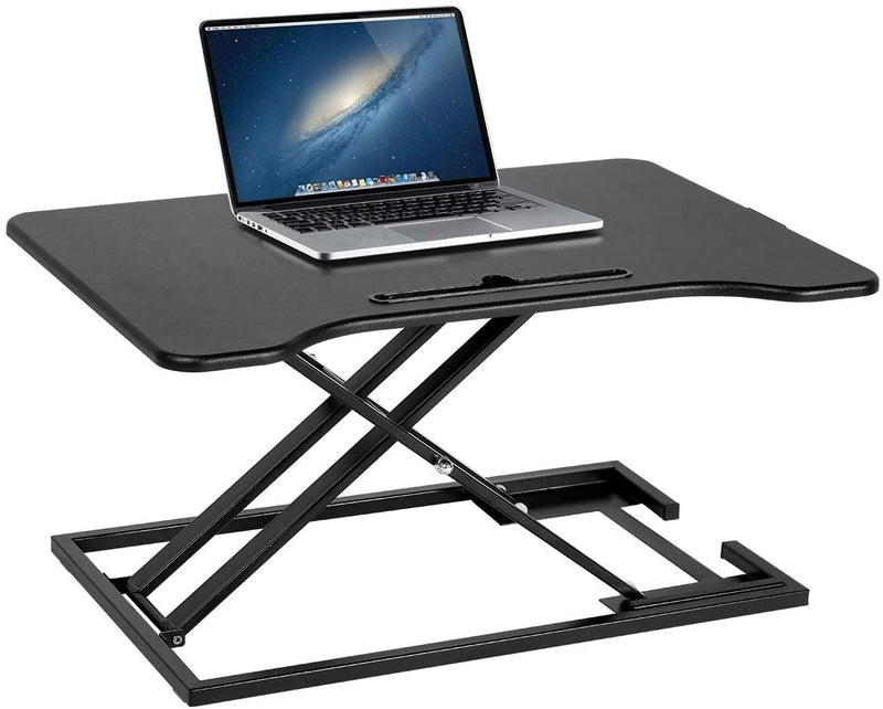 Height Adjustable Standing Desk Gas Spring Riser Desk Converter for Dual Monitor Sit to Stand in Seconds, Black