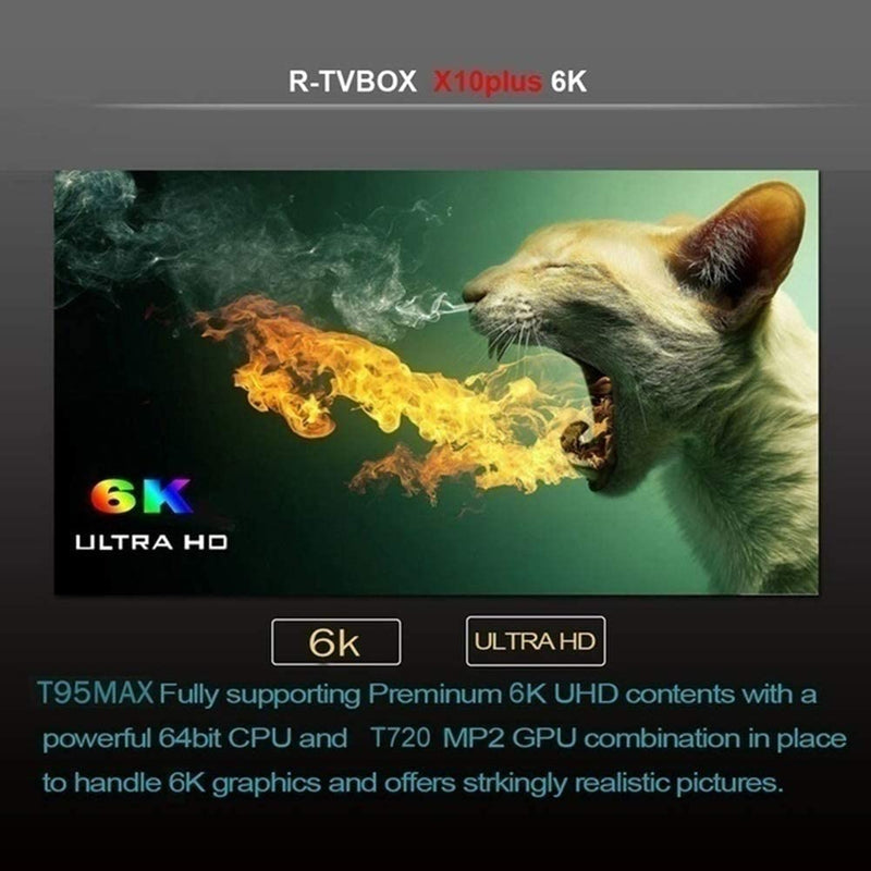 Android 9.0 TV Box,X10 Plus Smart TV Box, H6 2.4G WiFi 4GB RAM 64GB ROM Set,USB3.0 H.265 6K Media Player Support TF Card
