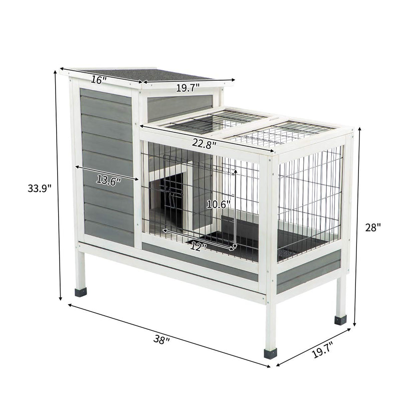 Rabbit Hutch Pet House  Indoor & Outdoor for Small Animals