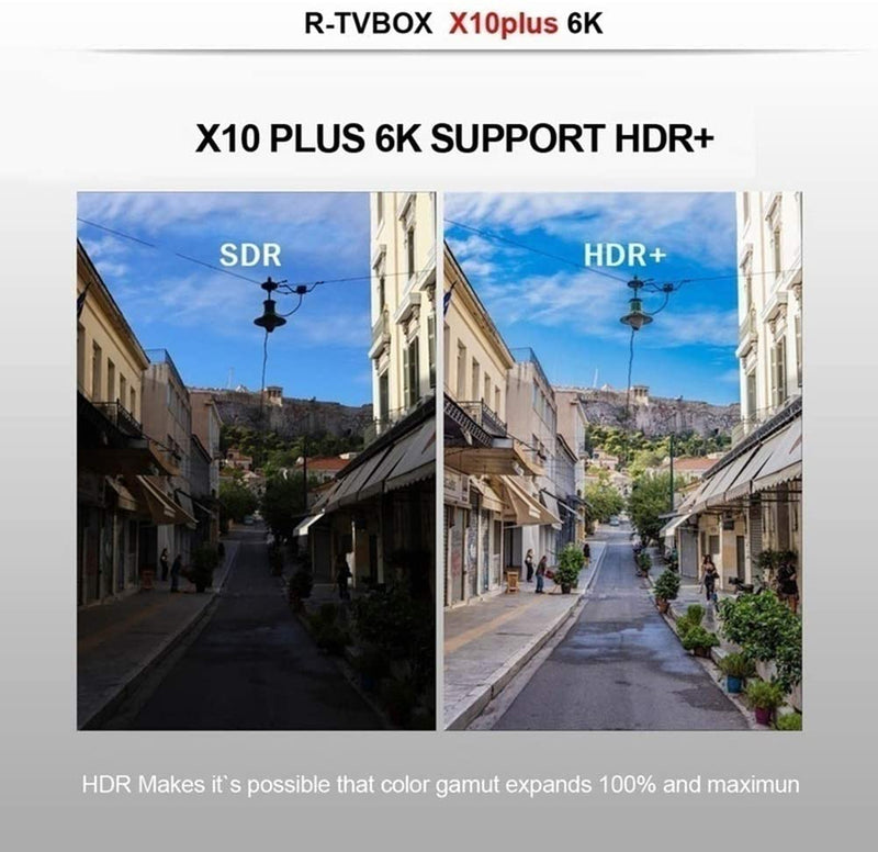 Android 9.0 TV Box,X10 Plus Smart TV Box, H6 2.4G WiFi 4GB RAM 64GB ROM Set,USB3.0 H.265 6K Media Player Support TF Card