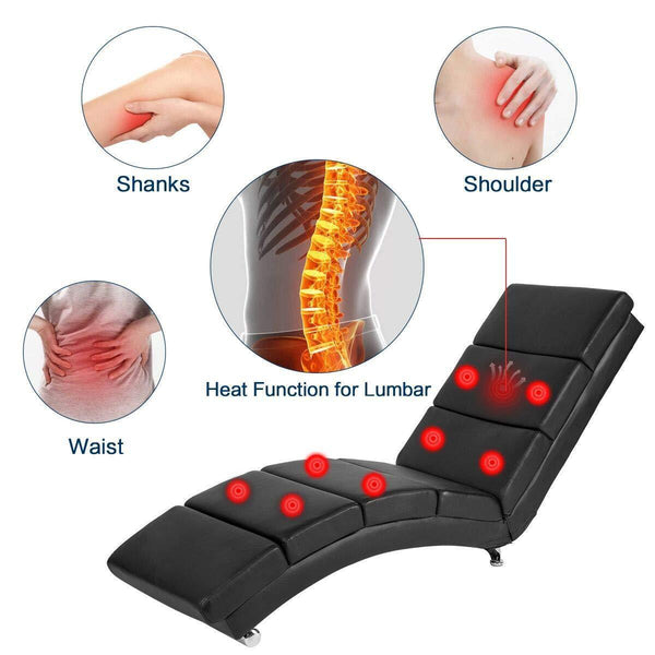 Indoor Massage Chaise Lounges with Vibration Heat, Black