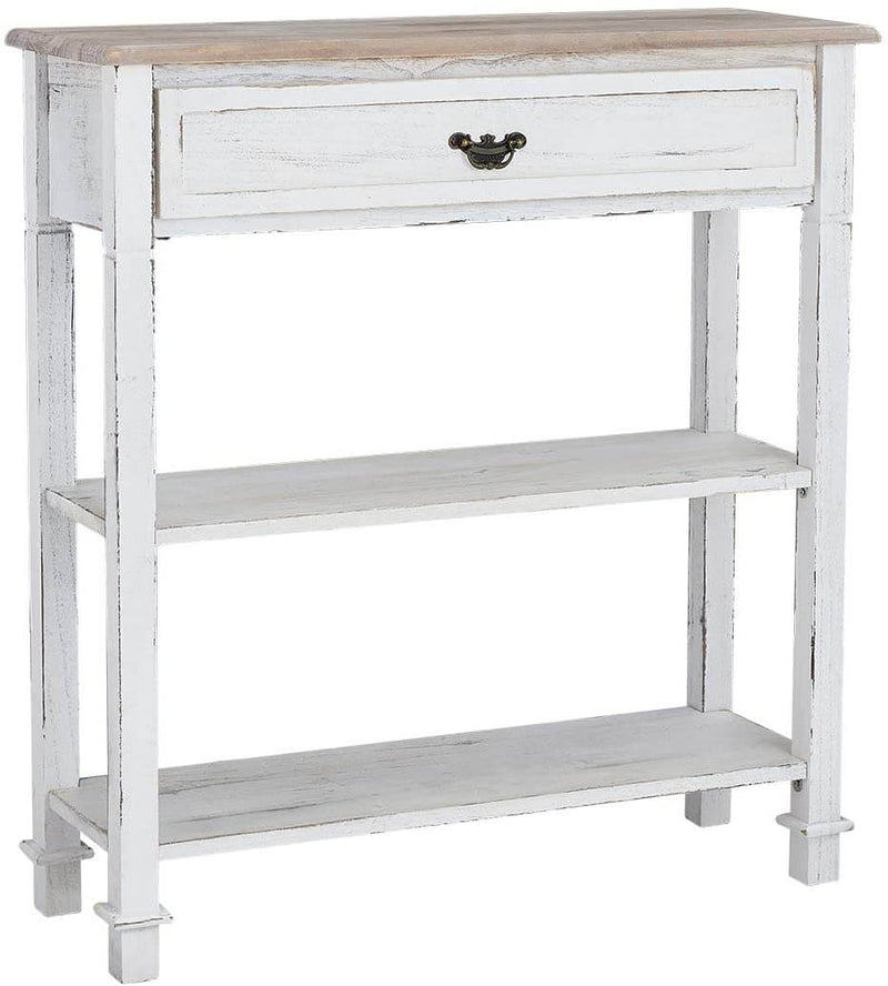 Console Table Entryway Table 3 Tiered Sofa Table Classic Design with Drawer and Opening Shelves, Entryway Hall Table, Sofa Tables Narrow Easy Assembly