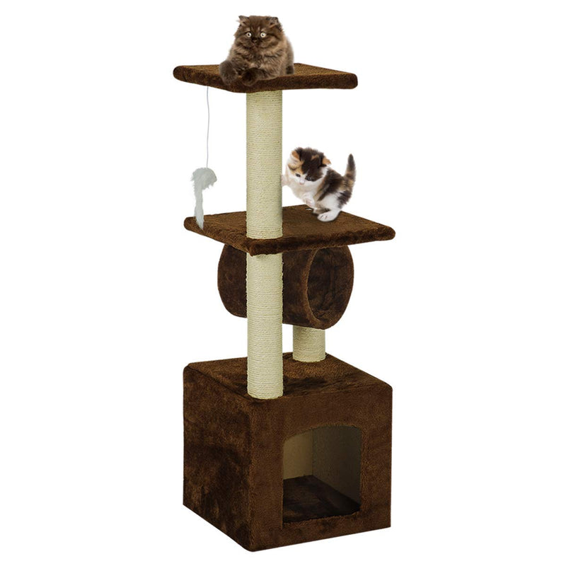 36 inches Multi-Level Cat Tree Furniture with Scratching Posts (Free Gifts)
