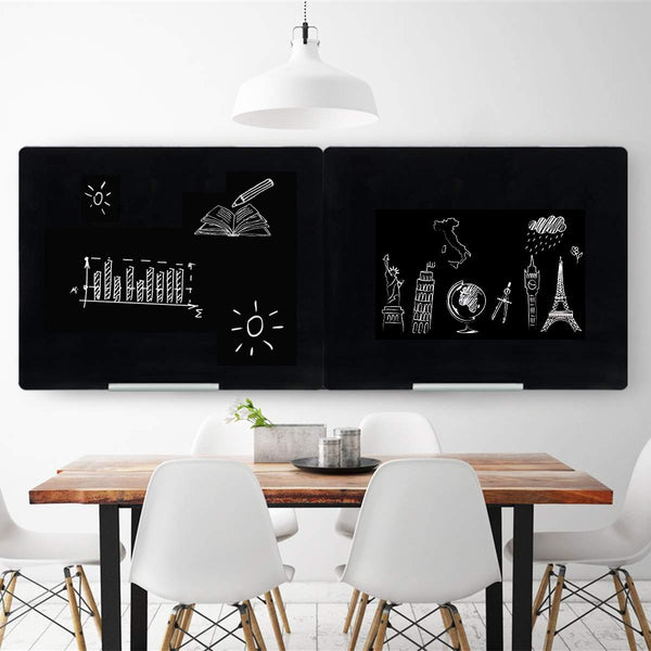 44×36 Inches Magnetic Glass Writing Dry Erase Board Office, Home, School (Black)