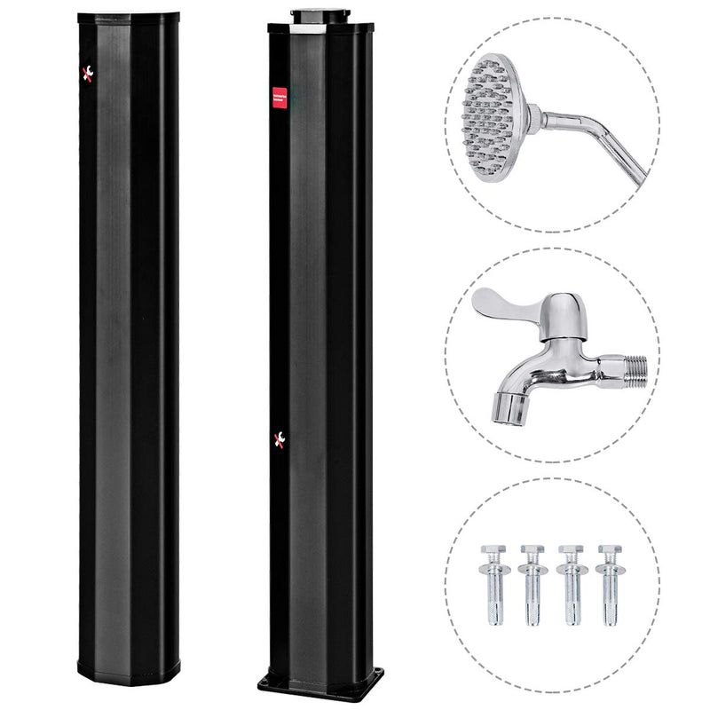 2-Section Solar Heated Shower Backyard Poolside Beach Pool Spa 9.3 gal