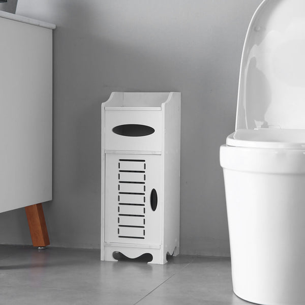 Waterproof Single Door Bathroom Cabinet White