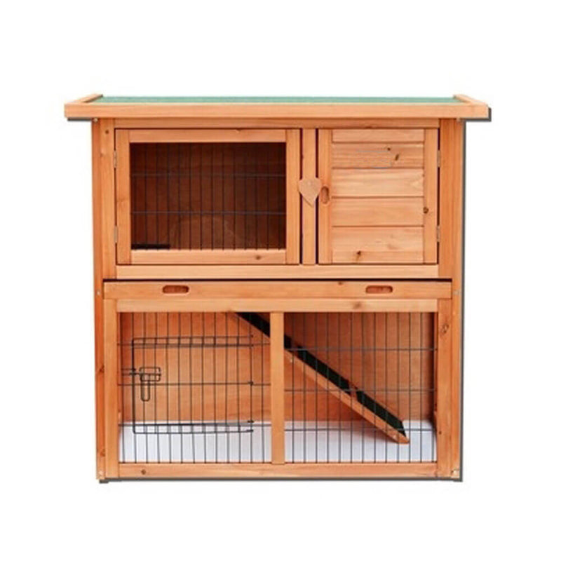 36 inches Waterproof 2 Tiers Pet Hutch Wood Color