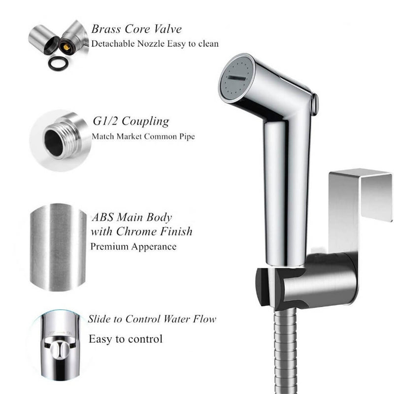 Brushed Nickel Pet Shower Sprayer Solid Brass Shower Arm for Toilet