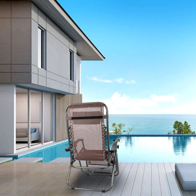 Lock Portable Folding Chairs Brown