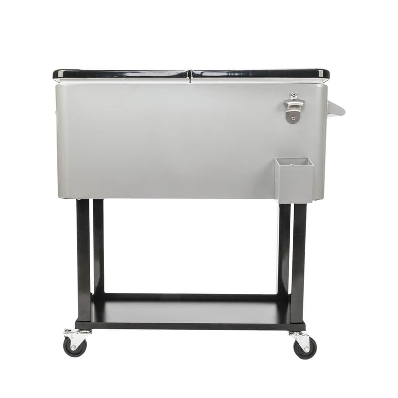 Portable Patio Party Bar Drink Cooler Cart with Shelf
