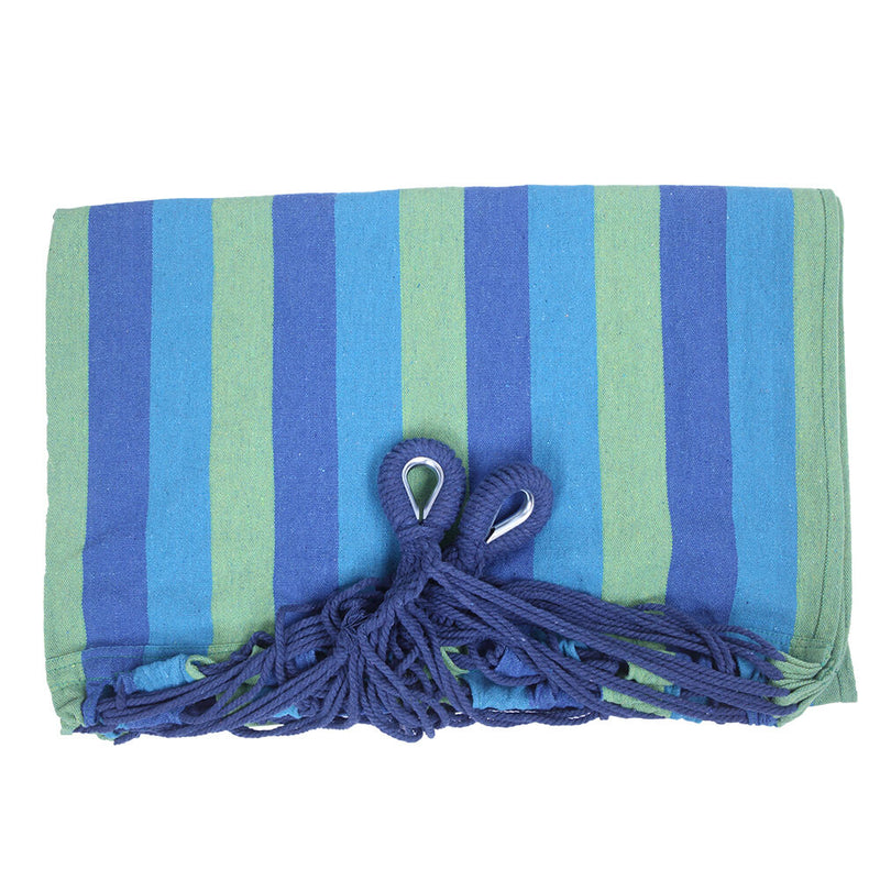 Portable Outdoor Polyester Hammock Set Blue & Green