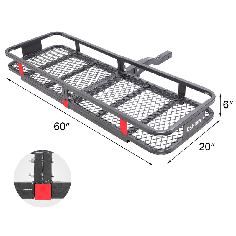 Folding Cargo Carrier Luggage Basket Hitch Mounted Car SUV Truck Durable 500lbs