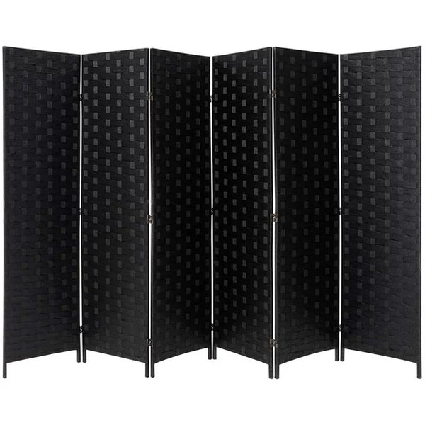 6 Panels Room Divider Black