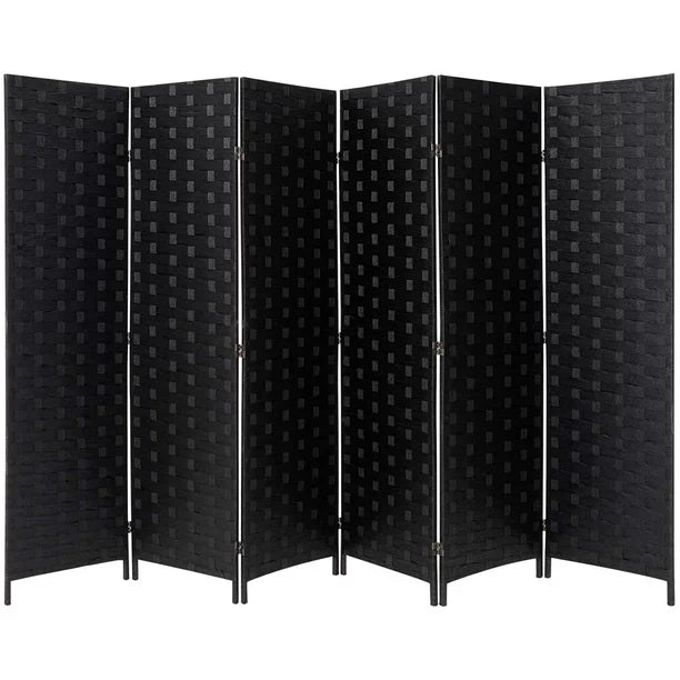 6 Panels Room Divider Black