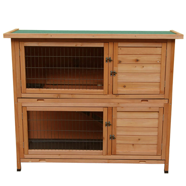 48 inches 2 Tiers Waterproof  Coop Wood House Pet Cage for Small Animals