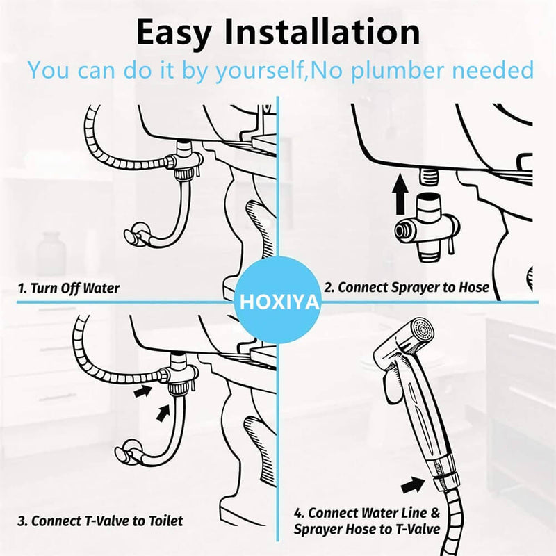 Hand Held Bidet Sprayer for Toilet for Pet Wash Baby Diaper Cloth Stainless Steel