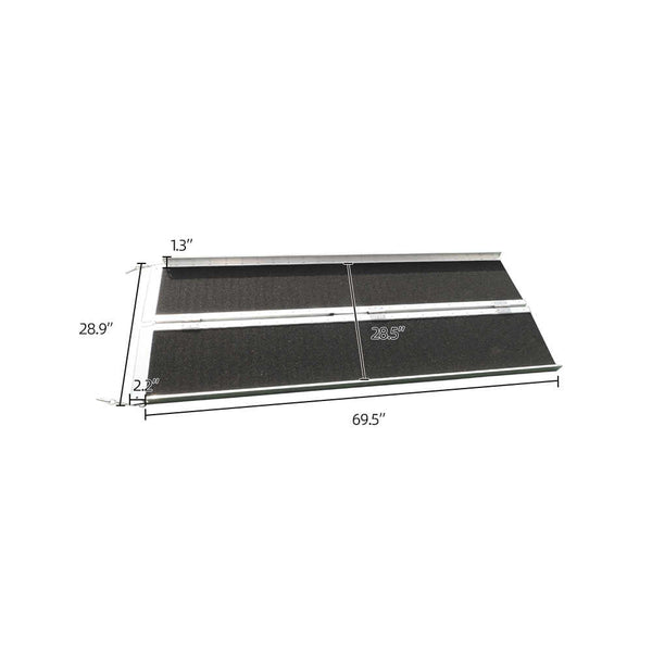 6 Ft Home Corridor Aluminum Alloy Folding Ramp Black