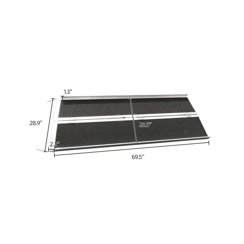 6 Ft Home Corridor Aluminum Alloy Folding Ramp Black