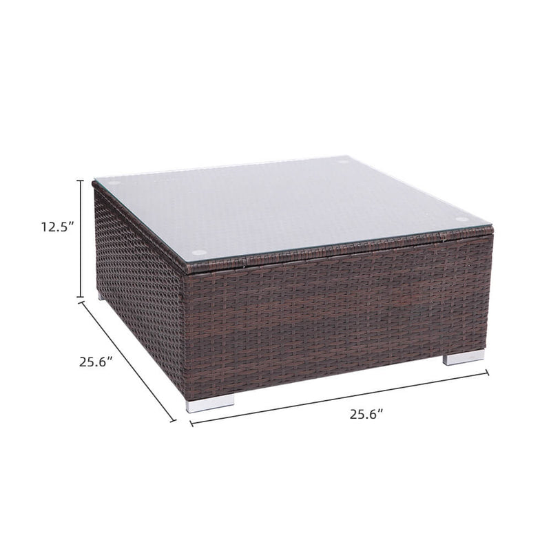 8 Pieces Patio PE Wicker Outdoor Patio Rattan Sectional Sofa Set