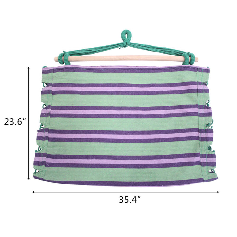 Patio Hammock Swing, Hanging Rope Hammock Chair, Cotton Hanging Air Swing with Cushions, Green