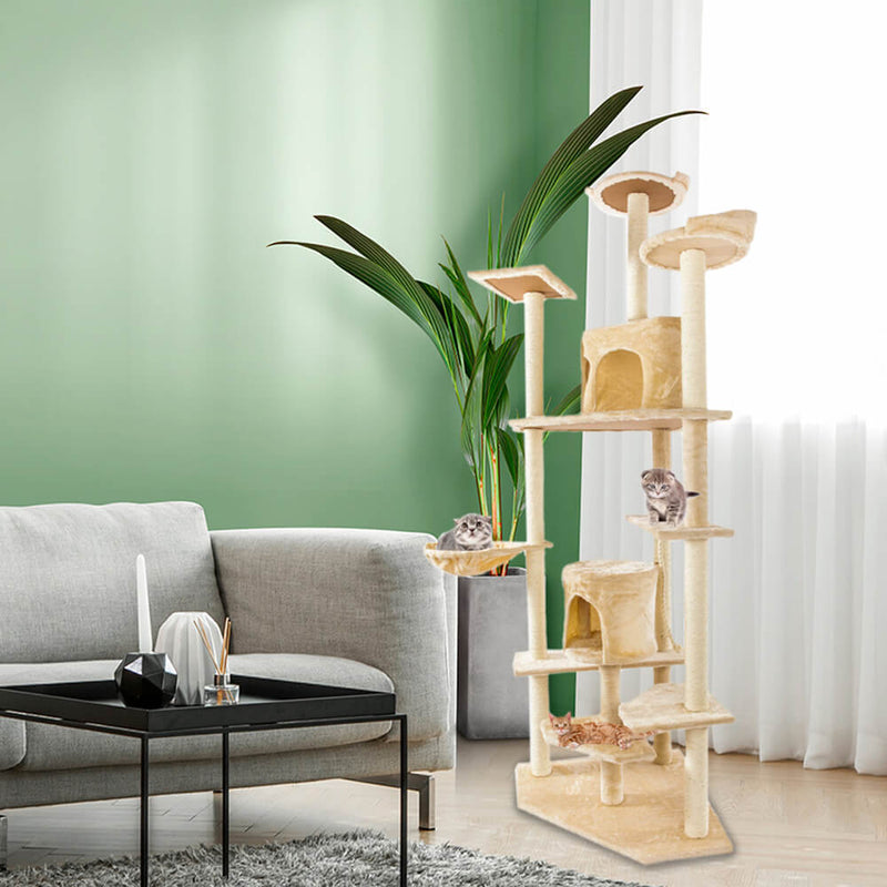 Solid Cute Sisal Rope Plush Cat Climb Tree Cat Tower, 80 inches