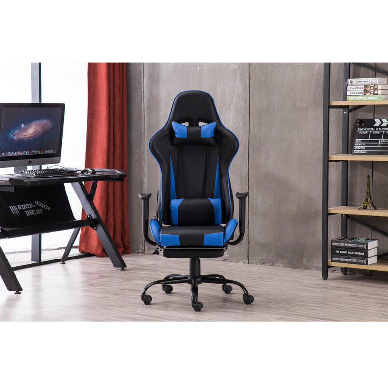 High Back Swivel Chair Racing Gaming Chair Office Chair Blue