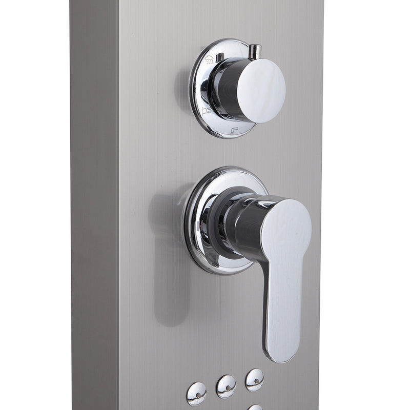 Shower System Shower Panel Stainless Steel Multi-Function 24 Holes Silver 60 inch