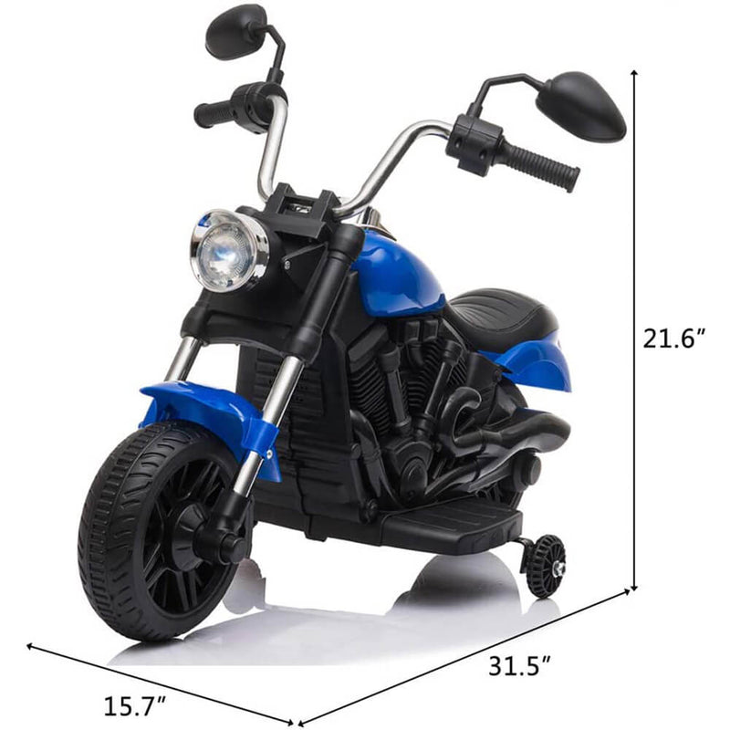 Ride on Toy for Kids Battery Powered Motorcycle With Training Wheels Blue