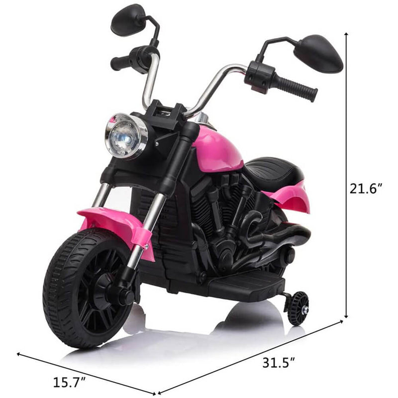 Ride on Toy for Kids Battery Powered Motorcycle With Training Wheels Pink