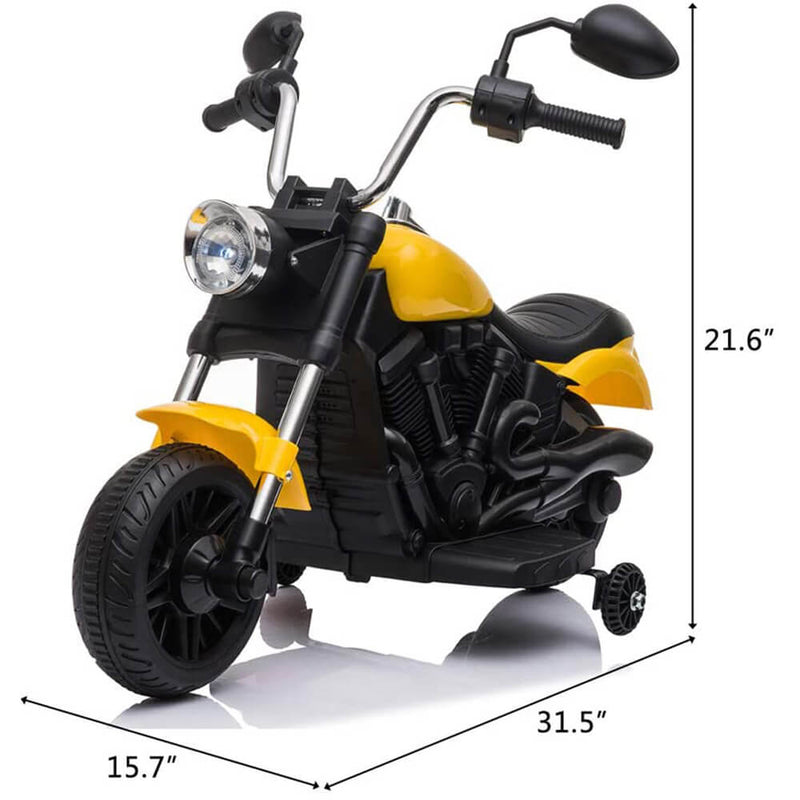 Ride on Toy for Kids Battery Powered Motorcycle With Training Wheels Yellow